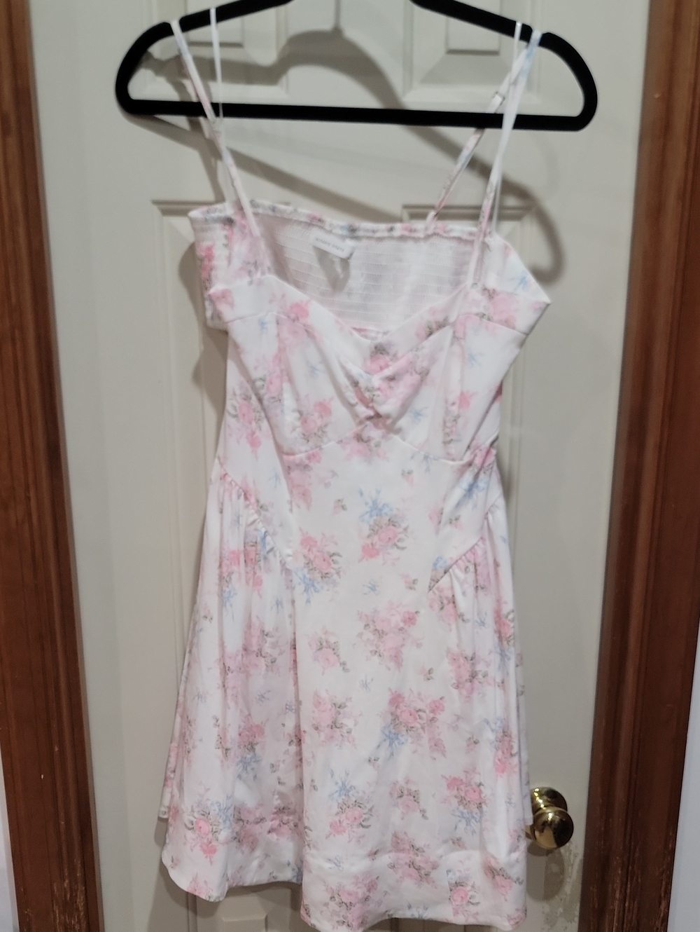Altar'd State White Dress with Pink & Light Blue Floral Print